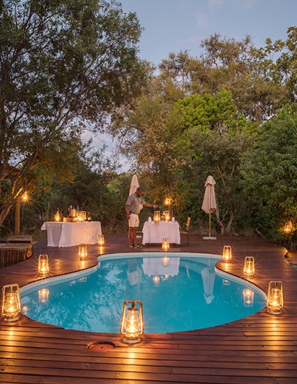 After a day enjoying the safari, come back to your accommodations and enjoy the pool in Kanana