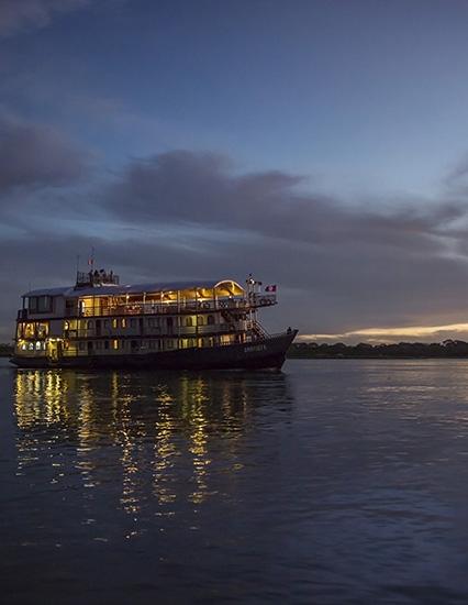 Peru Amazon Riverboat Exterior Sunset