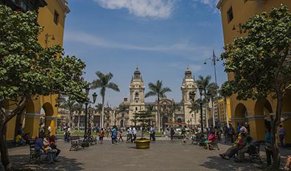 Peru Lima Plaza de Armas Cathedral Side Street
